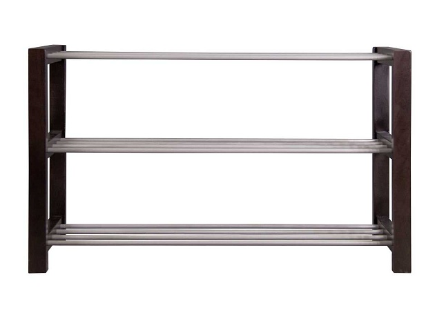 Обувница Мебелик Дольче темно-коричневый/металлик 004969 изображение 3 Обувница Мебелик Дольче темно-коричневый/металлик 004969 Фото № 3