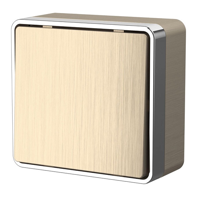 Выключатель одноклавишный Werkel Gallant шампань рифленый W5010010 4690389163753 Фото № 1