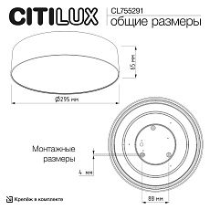 Светильник потолочный Citilux BART CL755291 4