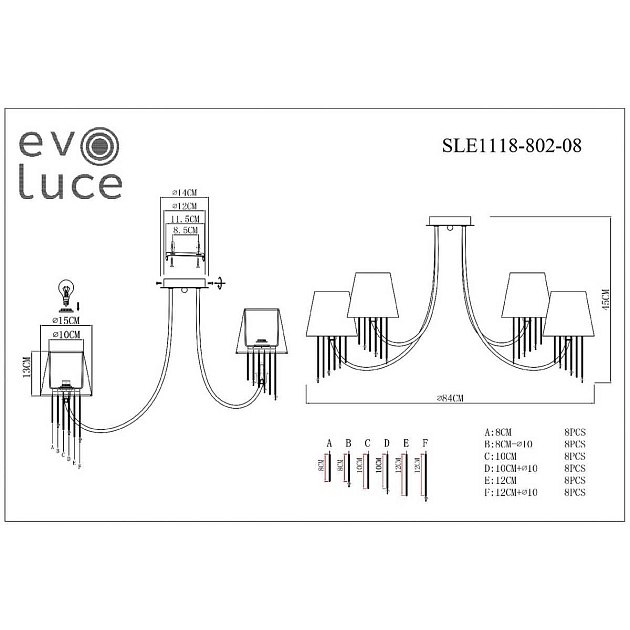 Потолочная люстра Evoluce Alluria SLE1118-802-08 изображение 2 Потолочная люстра Evoluce Alluria SLE1118-802-08 Фото № 2