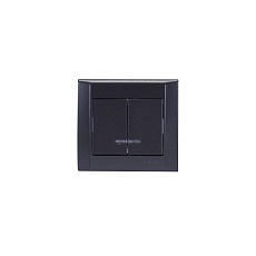 Выключатель Makel 2-кл. СП Defne 10А IP20 дым. металлик с подсветкой 42050023