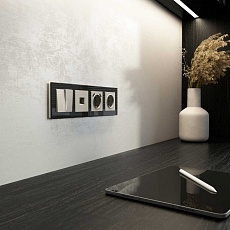 Выключатель двухклавишный с подсветкой (дымчатый) W1220104/ a069457 2