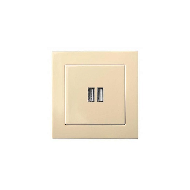 Розетка 2xUSB Liregus Epsilon бежевый 28-0712 изображение 1 Розетка 2xUSB Liregus Epsilon бежевый 28-0712 Фото № 1