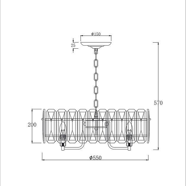 Подвесная люстра Escada Nerissa 2115/8S Chrome Фото № 2