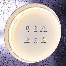 Светодиодная влагозащищенная лента Maytoni Technical 12W/m 384LED/m COB теплый белый 5M 10185 4