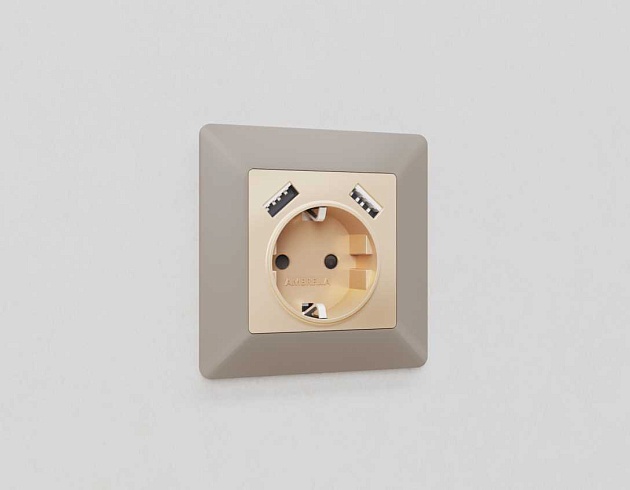 Лицевая панель розетки AMBRELLA VOLT AP6090 Фото № 2