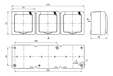 Розетка тройная 2P+PE IEK Germes Plus с крышкой белая ERMP32-K01-16-54-EC 1