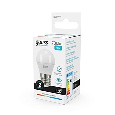 Лампа светодиодная Gauss E27 10W 4100K матовая 53220 3