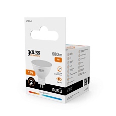Лампа светодиодная Gauss GU5.3 9W 3000K матовая 11519 2