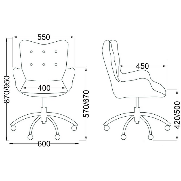 Поворотное кресло AksHome Bella желтый, велюр 77316 Фото № 2