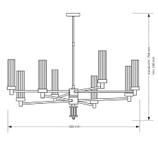 Подвесная люстра KUTEK MOOD Seti SET-ZW-8(CZ) 1