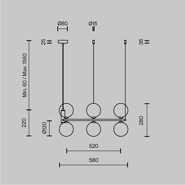 Подвесной светильник Maytoni Ring MOD013PL-06BS1 Фото № 2