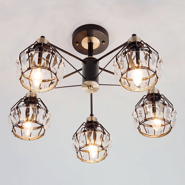 Потолочная люстра Eurosvet 70075/5 черный изображение 4 Потолочная люстра Eurosvet 70075/5 черный Фото № 4