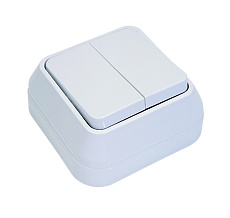 Выключатель Makel 2-кл. ОП белый 45103