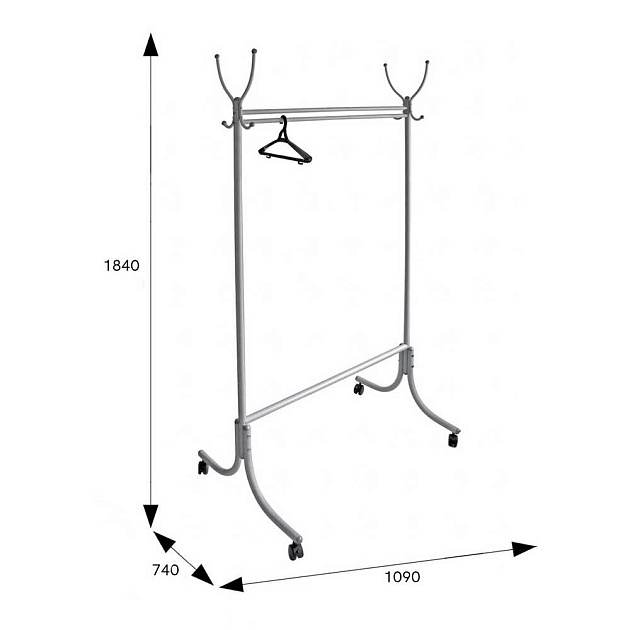 Гардеробная вешалка на колесах Мебелик М 13 005430 изображение 3 Гардеробная вешалка на колесах Мебелик М 13 005430 Фото № 3