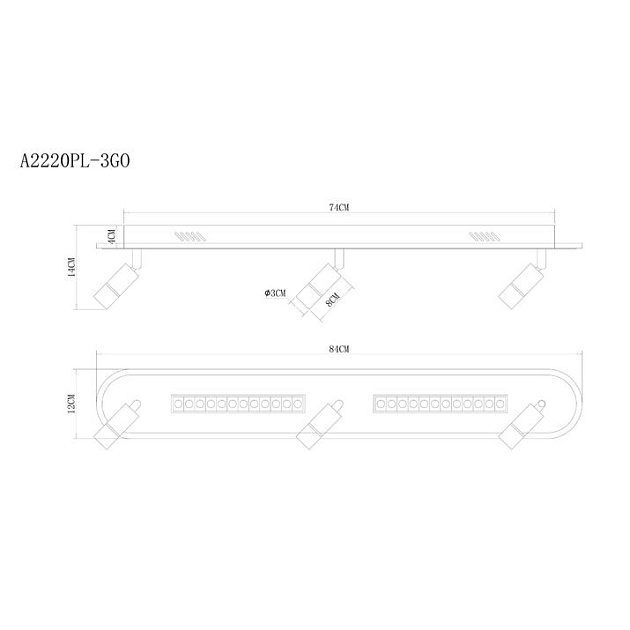 Светодиодный спот Arte Lamp Pisces A2220PL-3GO изображение 2 Светодиодный спот Arte Lamp Pisces A2220PL-3GO Фото № 2