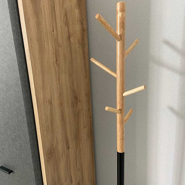 Напольная вешалка AksHome Agava сосна, сосна, цвет основания чёрный 77637 Фото № 4