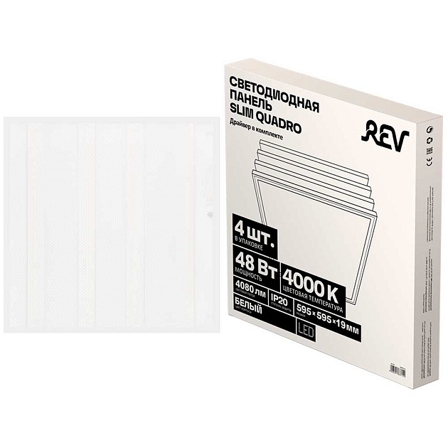 Светодиодная панель REV Slim Quadro 28974 6 Фото № 1