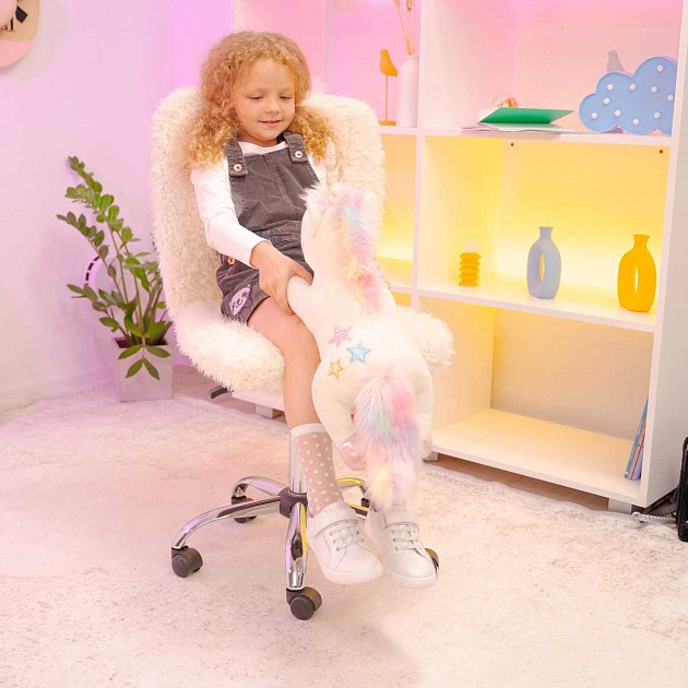 Детское кресло AksHome Fluffy светло-бежевый, искусственный мех 86383 Фото № 13