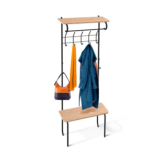 Гардеробная вешалка Sheffilton SHT-HW1 черный муар/дуб беленый 5470527301 Фото № 1