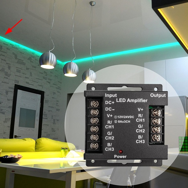 Усилитель RGB Apeyron 12/24V 04-04(288) Фото № 8