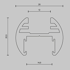 Шинопровод накладной/подвесной Maytoni Technical Busbar trunkings Basity TRX172-R-111B 3