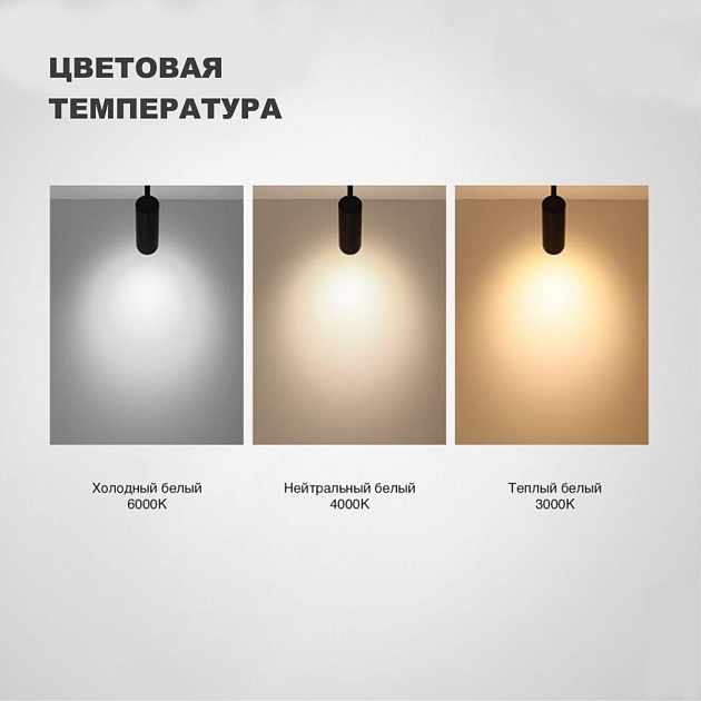Трековый трехфазный светодиодный светильник Novotech Port Nail 358747 Фото № 2