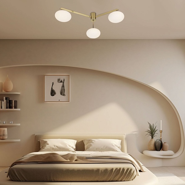 Потолочная люстра Eurosvet Opaline 70220/3 латунь Фото № 5