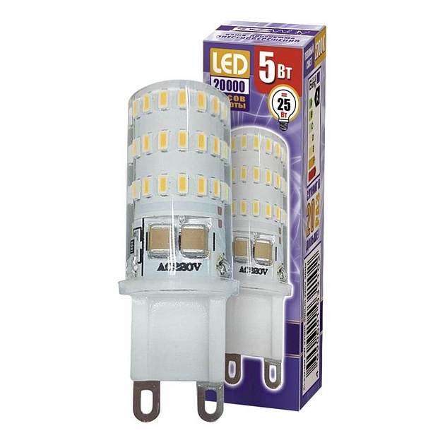 Лампа светодиодная Jazzway G9 5W 2700K прозрачная 1032102B изображение 1 Лампа светодиодная Jazzway G9 5W 2700K прозрачная 1032102B Фото № 1