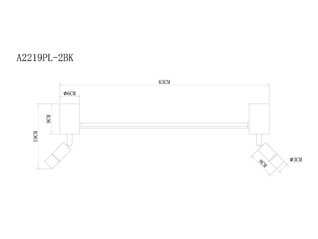 Светодиодный спот Arte Lamp Rasalas A2219PL-2BK Фото № 2