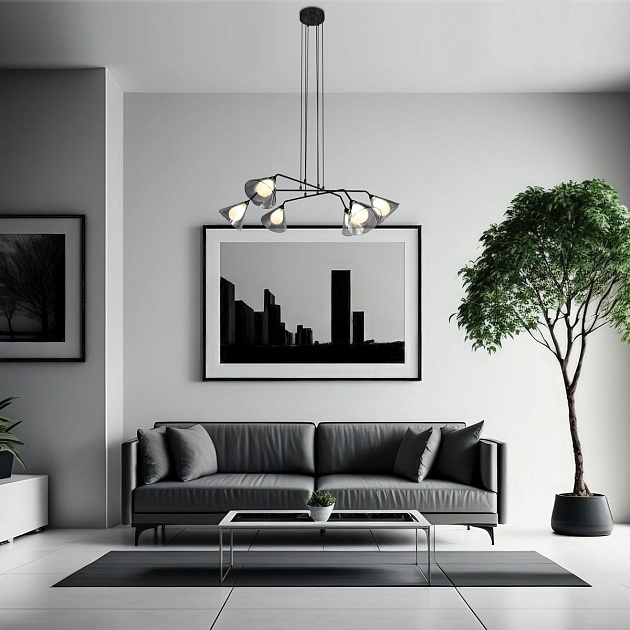 Подвесной светильник Eurosvet Enigma 70161/6 черный изображение 6 Подвесной светильник Eurosvet Enigma 70161/6 черный Фото № 6