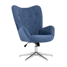 Поворотное кресло Stool Group Филадельфия регулируемое замша глубокий синий FUCHS HY-144-9098