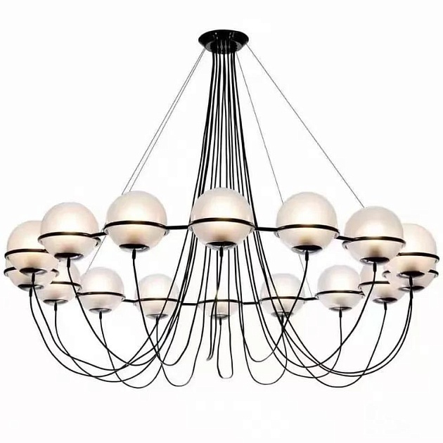 Подвесная люстра iLamp Globe 10346P/16 BK-WH изображение 1 Подвесная люстра iLamp Globe 10346P/16 BK-WH Фото № 1