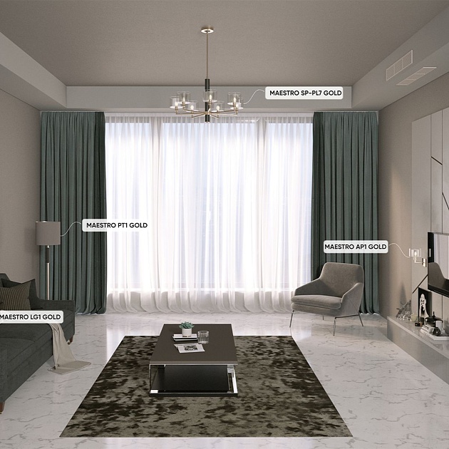 Подвесная люстра Crystal Lux Maestro SP-PL7 Gold Фото № 6