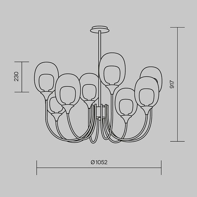 Подвесная люстра Maytoni Aura MOD016PL-08BS Фото № 2