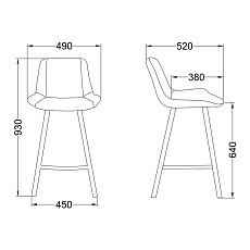 Барный стул AksHome Leros светло-серый, велюр 81473 1