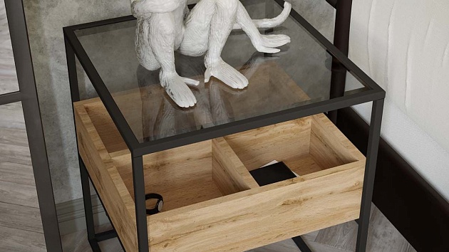 Прикроватная тумба Калифорния Кассо ТП01 Дуб вотан 6599811201 изображение 2 Прикроватная тумба Калифорния Кассо ТП01 Дуб вотан 6599811201 Фото № 2