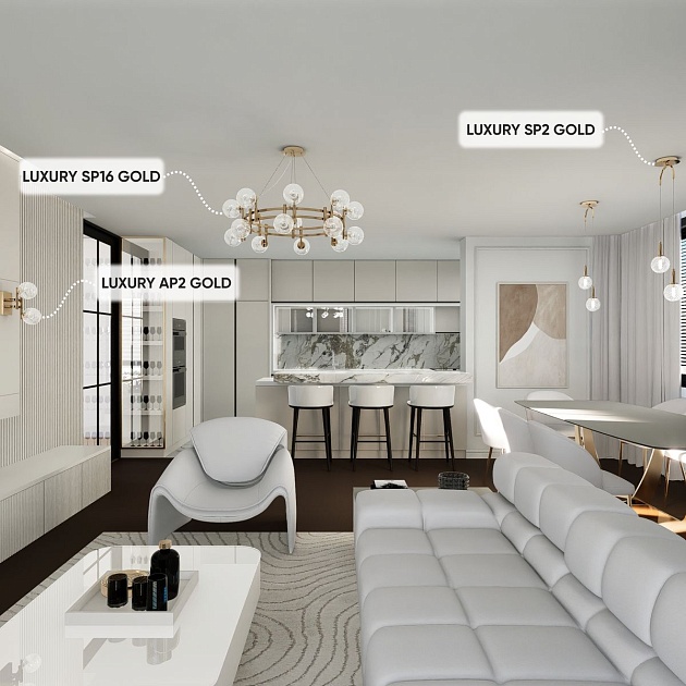 Подвесная люстра Crystal Lux Luxury SP16 Gold Фото № 6