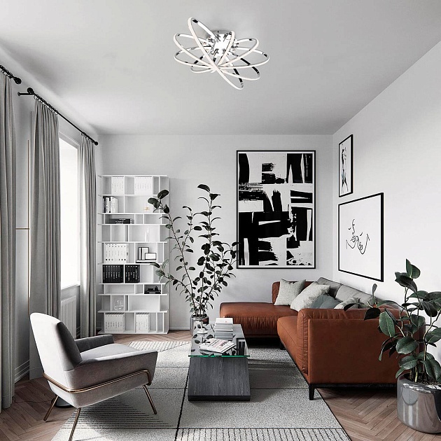 Потолочный светодиодный светильник Eurosvet Evia 90100/5 хром изображение 3 Потолочный светодиодный светильник Eurosvet Evia 90100/5 хром Фото № 3