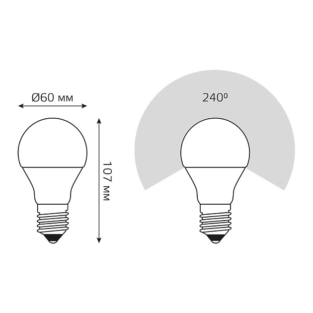 Лампа светодиодная Gauss E27 7W 4100K матовая 102502207 Фото № 3