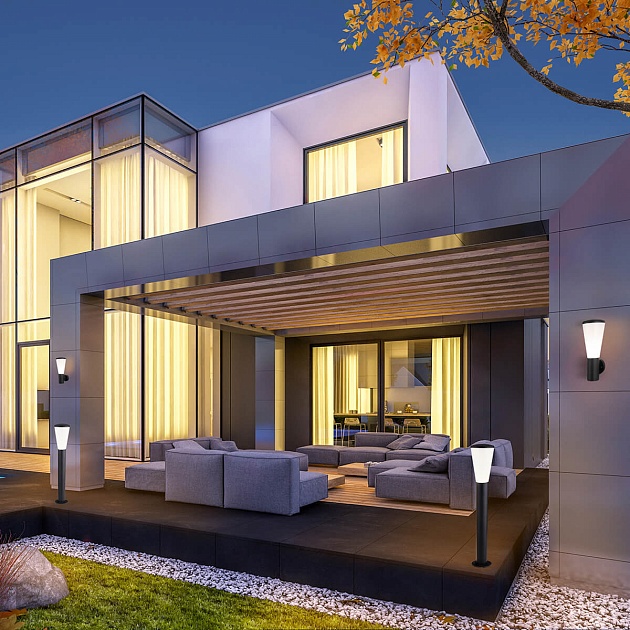 Уличный настенный светильник Elektrostandard 1416 Techno серый a049710 изображение 5 Уличный настенный светильник Elektrostandard 1416 Techno серый a049710 Фото № 5