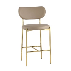 Полубарный стул Stool Group Барбара экокожа бежевая золотые ножки CC-09006B X108
