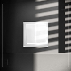 Выключатель встраиваемый Voltum S70 двухклавишный с подсветкой 10А, (белый глянцевый) VLS020201 5