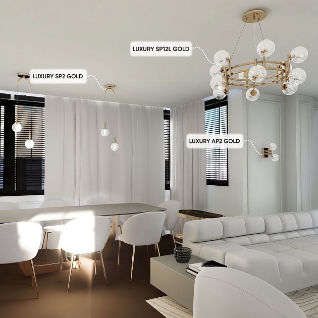 Подвесная люстра Crystal Lux Luxury SP12L Gold Фото № 4