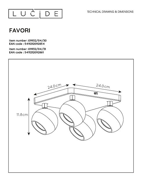 Спот Lucide Favori 09932/04/31 изображение 2 Спот Lucide Favori 09932/04/31 Фото № 2