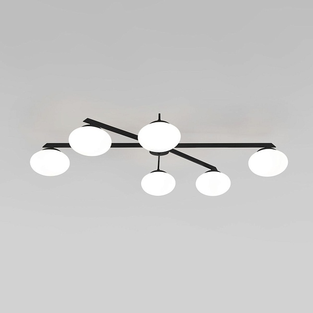 Потолочная люстра Eurosvet Opaline 70220/6 черный изображение 1 Потолочная люстра Eurosvet Opaline 70220/6 черный Фото № 1