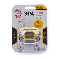 Налобный светодиодный фонарь ЭРА Практик от батареек 150 лм GB-701 Б0027819 2