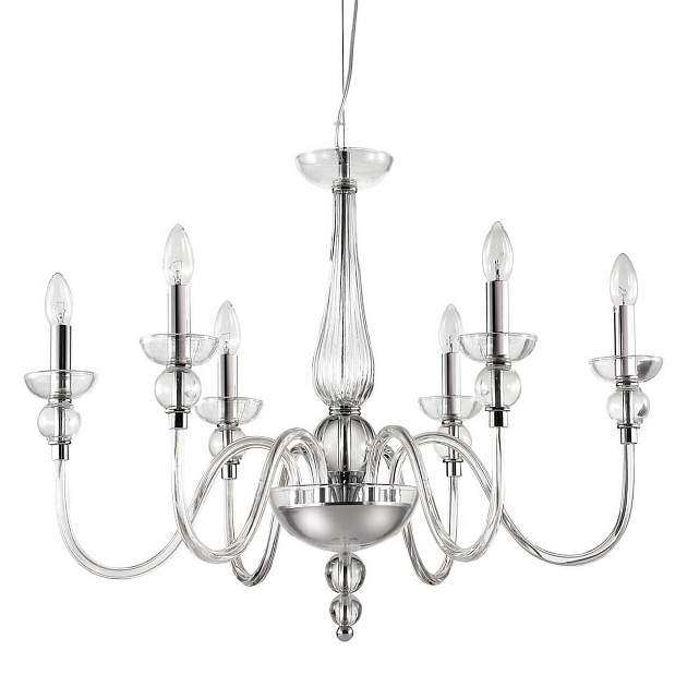 Подвесная люстра Ideal Lux Doge SP6 Trasparente 044422 Фото № 1