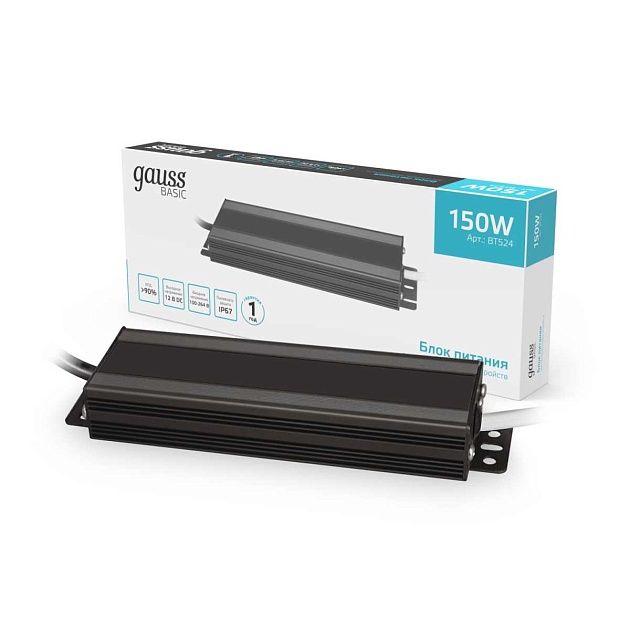 Блок питания Gauss 150W 12V IP20 BT524 изображение 3 Блок питания Gauss 150W 12V IP20 BT524 Фото № 3