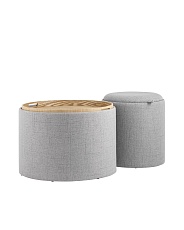 Пуф с ящиком Stool Group Хюгге L рогожка серая 19B260LL Y13-8 5